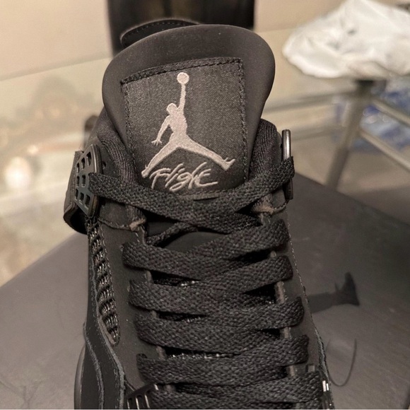 Jordan Men's Black and Gray Sneakers - Picture 4 of 5